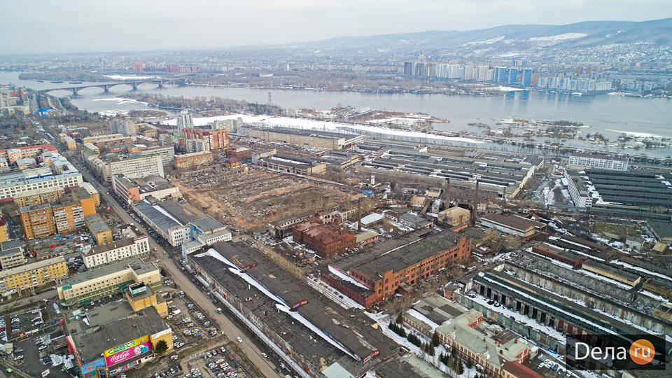 Общий вид территории Красноярского завода комбайнов с высоты