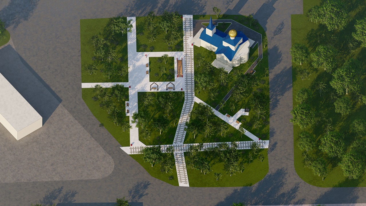 Пространство Привокзальной площади Боготола после благоустройства