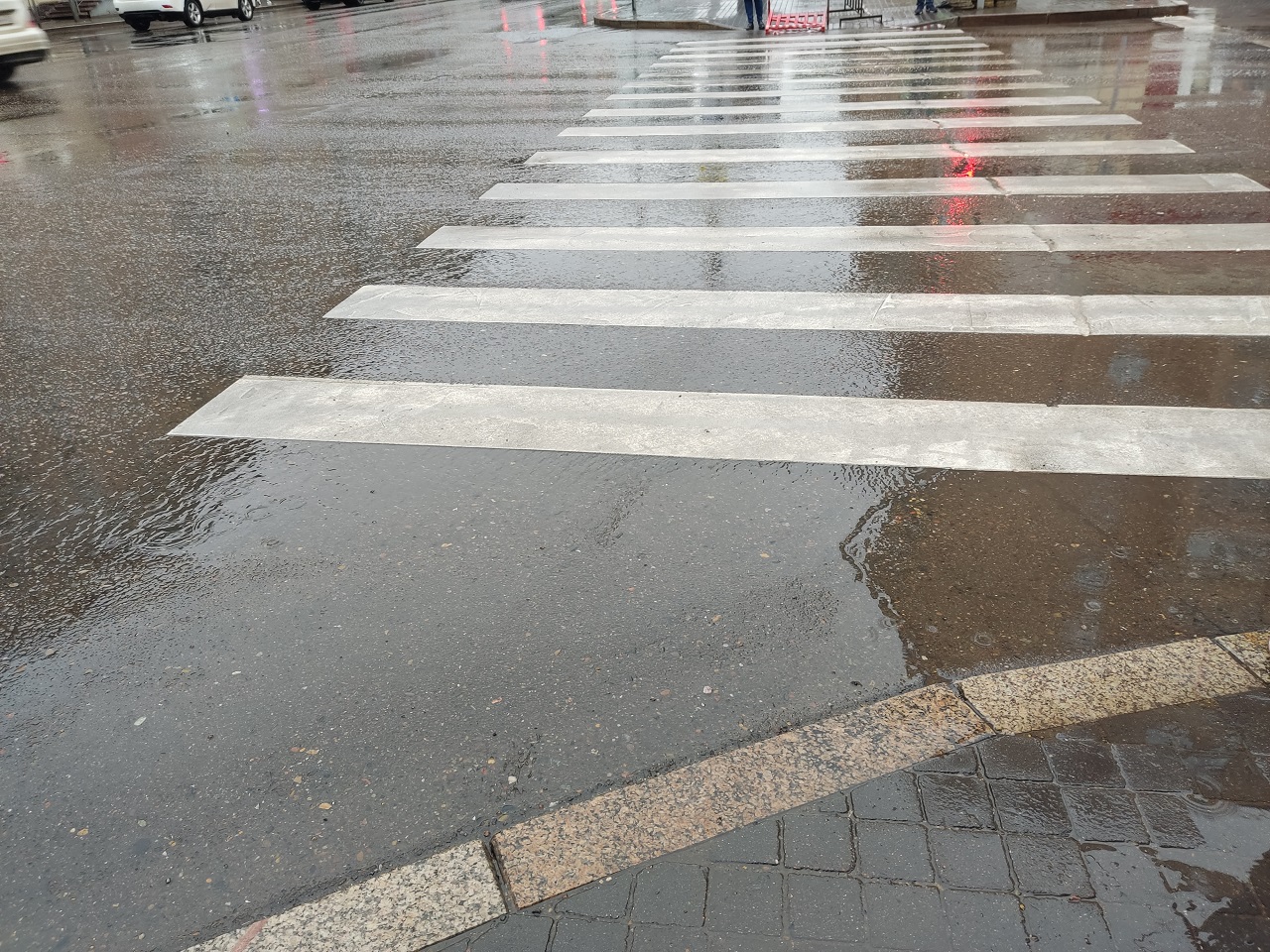Мокрая от дождя дорога