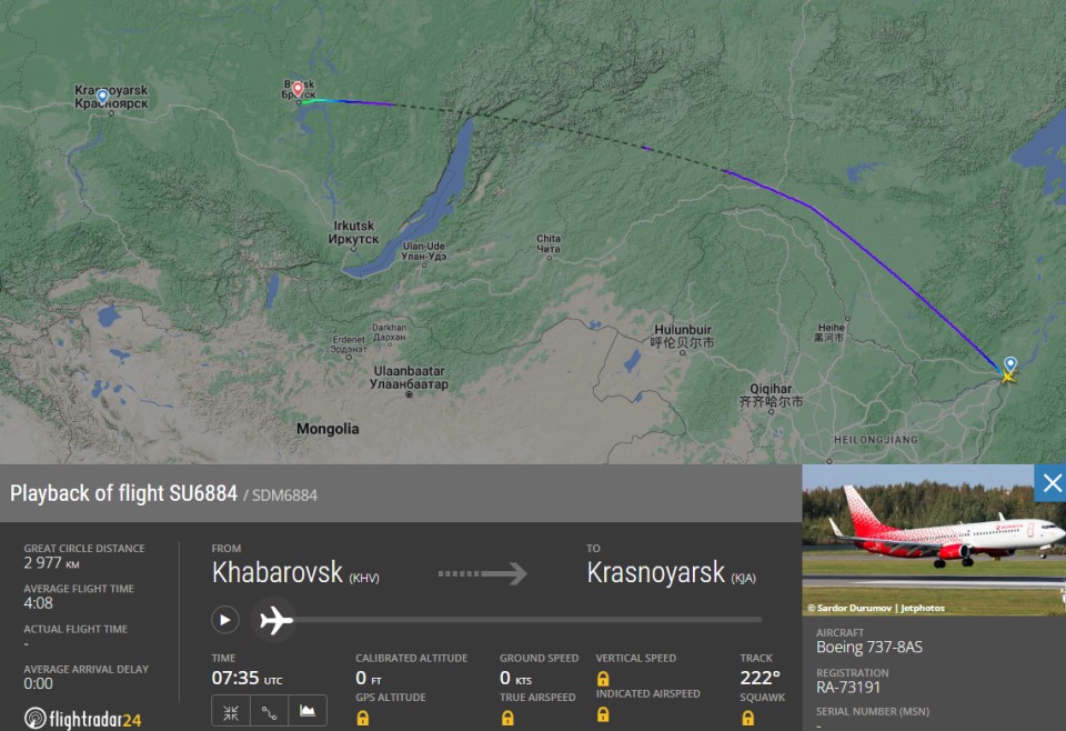 Самолет Хабаровск – Красноярск вынужденно сел в Братске