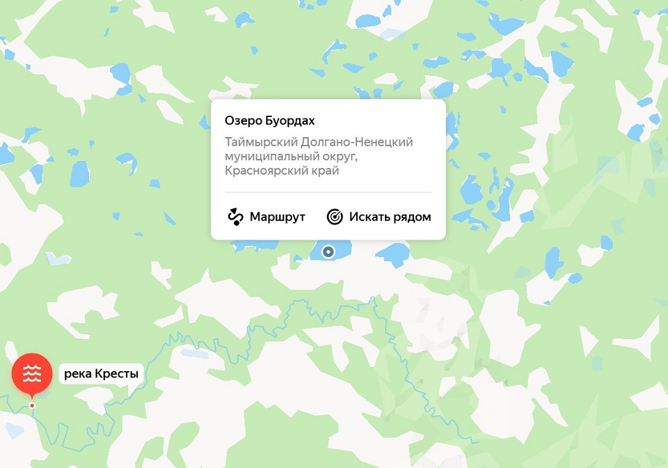 Озеро Буордах на карте