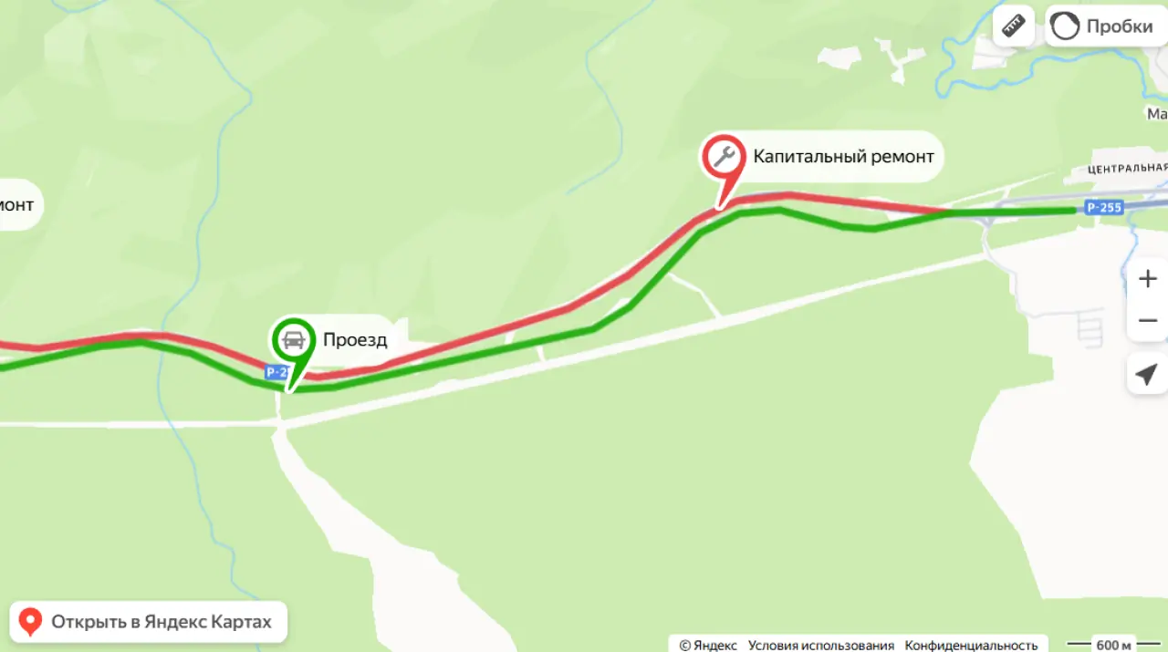 Схема движения на трассе
