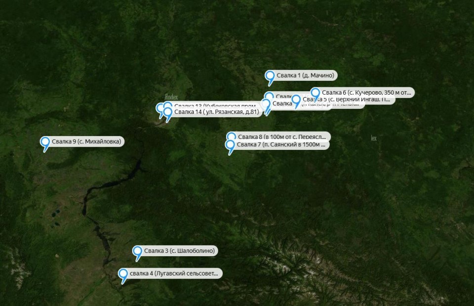 Карта свалок края