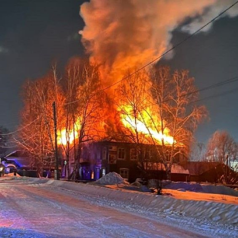 Пожар на почте в Мотыгино