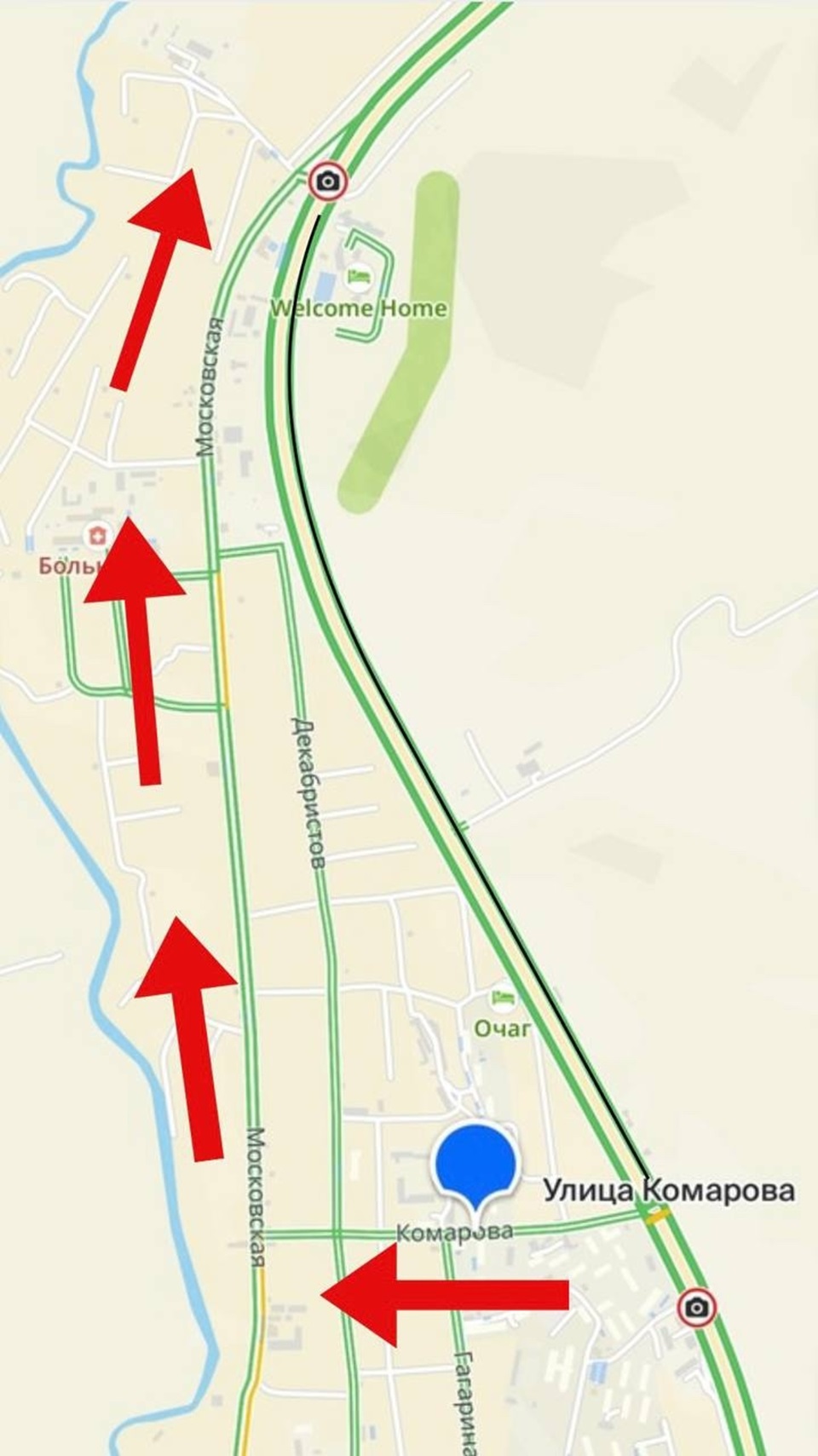 Объезд перекрытия у Емельяново