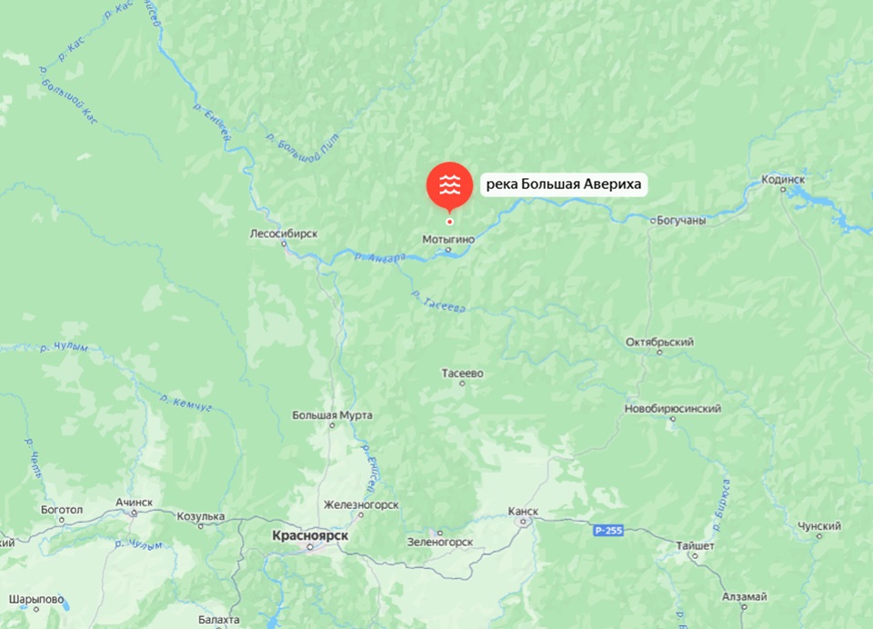 Карта Мотыгинский округ