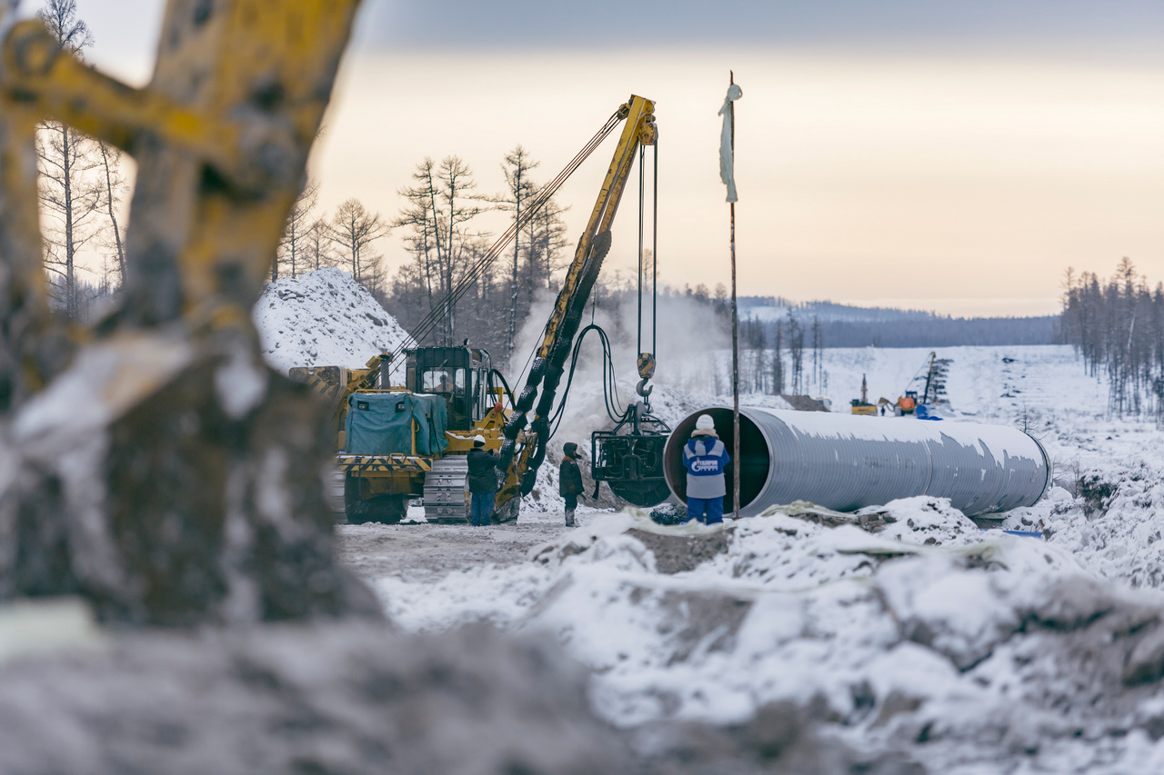 Строительство газопровода в Сибири