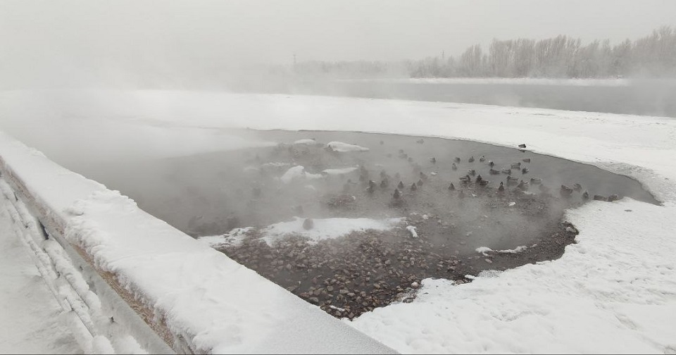 Морозы на протоке Енисея
