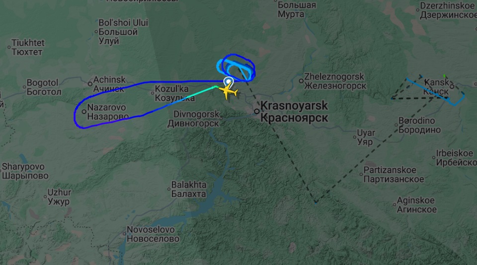 Траектория движения самолета 