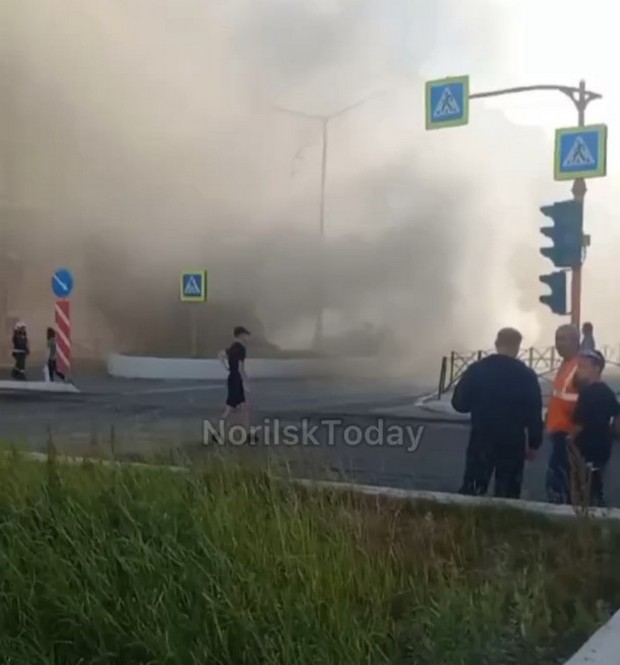 Пожар в коллекторе в Норильске