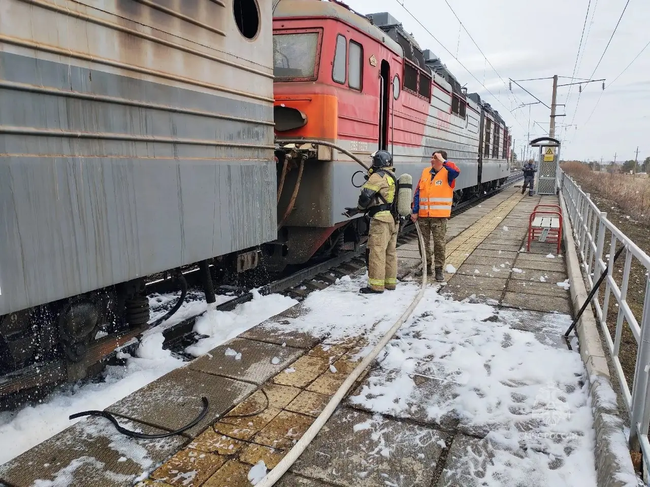 Пожар секции электровоза