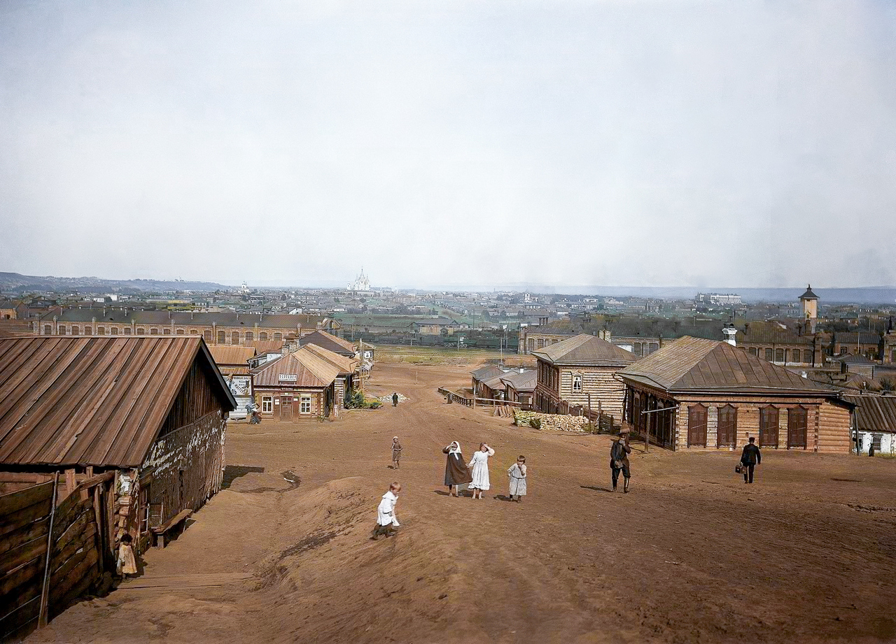 Вид на Красноярск из Николаевской слободы. 12 июля 1907г.