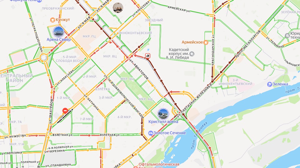 Пробки в районе Авиаторов