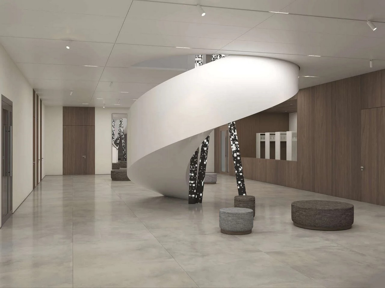 В «Суриков-центре» начали монтировать винтовую лестницу