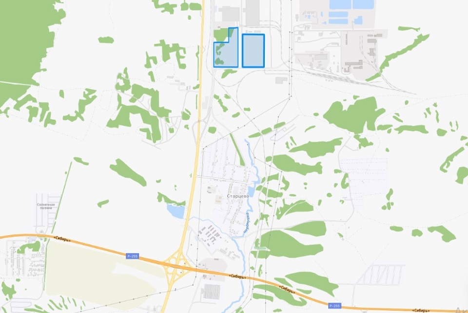 Участки под новые склады на карте