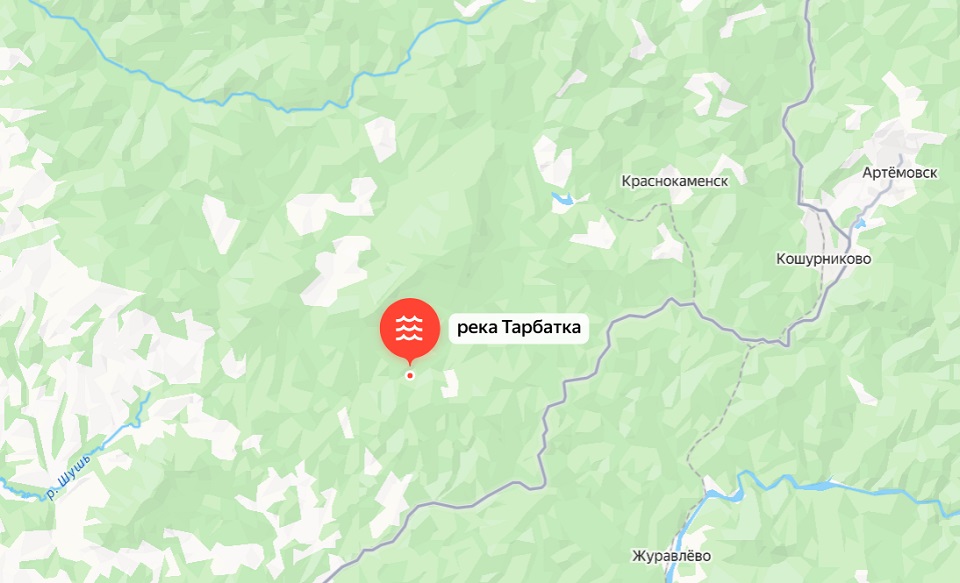 Река Тарбатка на карте