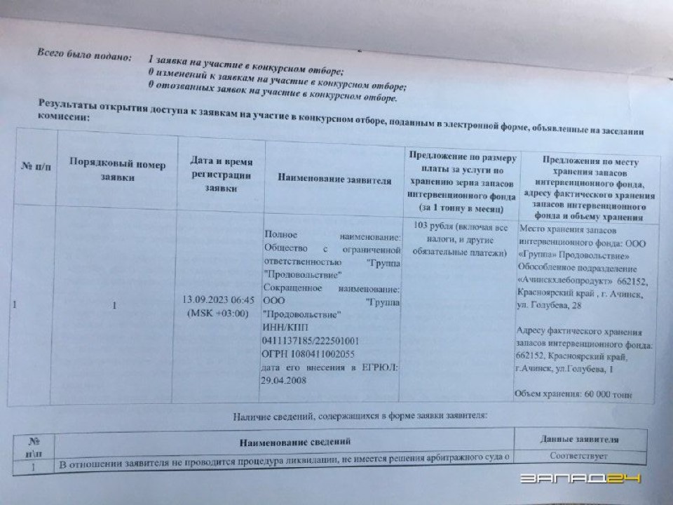 Документ из протокола