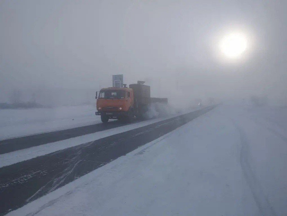 Техника на дорогах в мороз