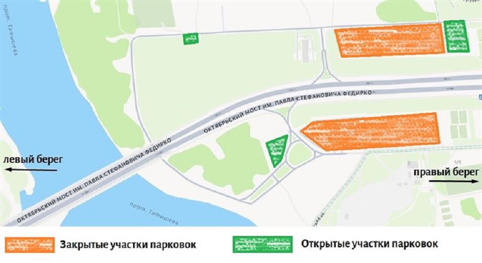 Карта Татышева с парковками