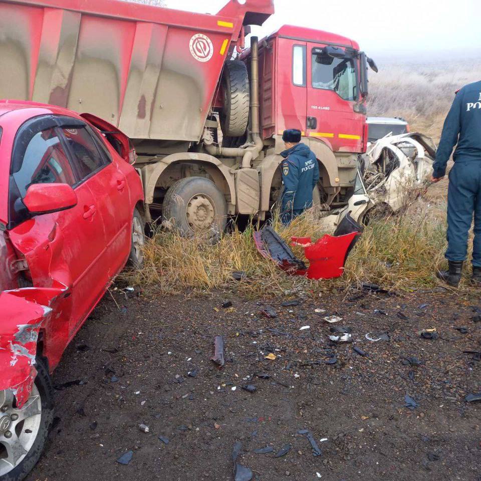 Последствия массовой аварии на дороге в Железногорск