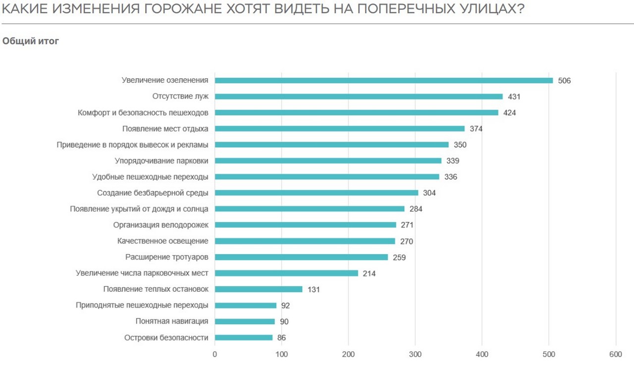 Больше всего горожан волнуют озеленение и лужи