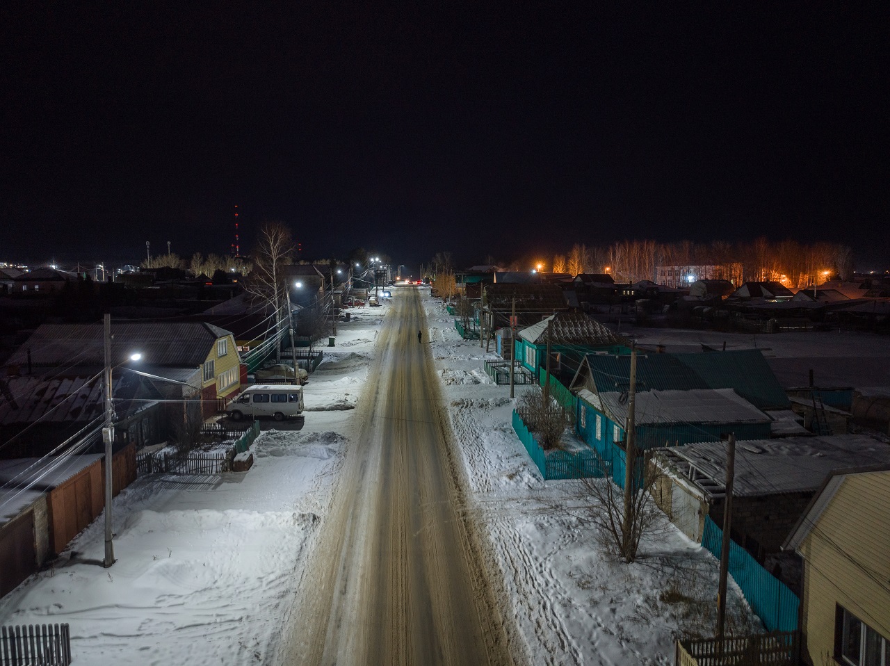 Ачинск зимой ночью