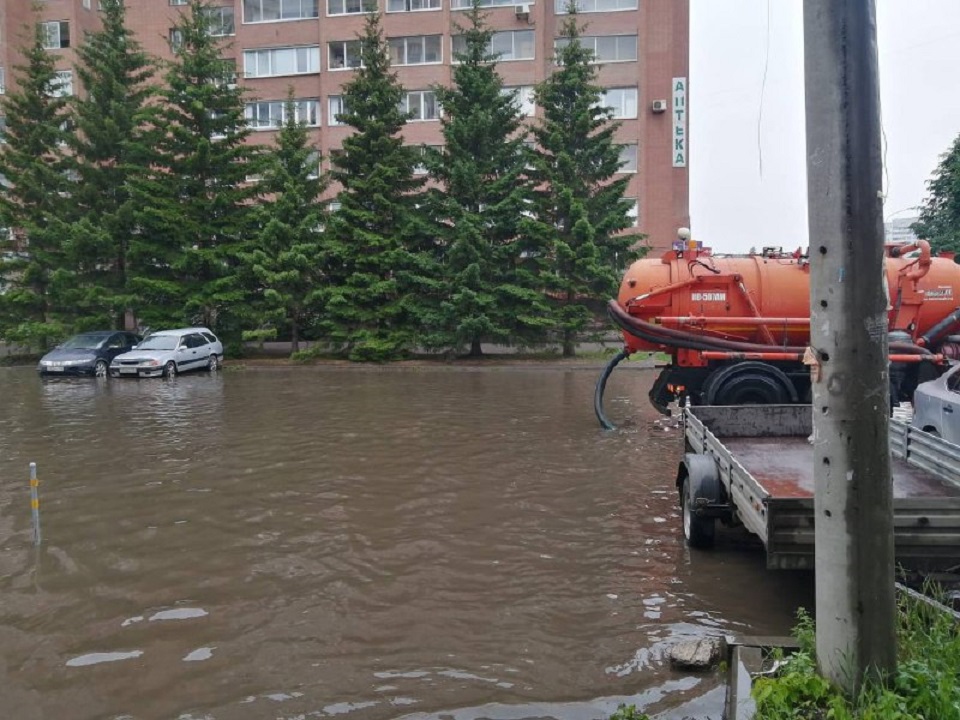 Залитый водой Красноярск