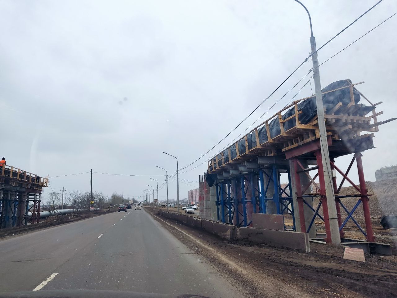 Строительство путепровода на Северном шоссе