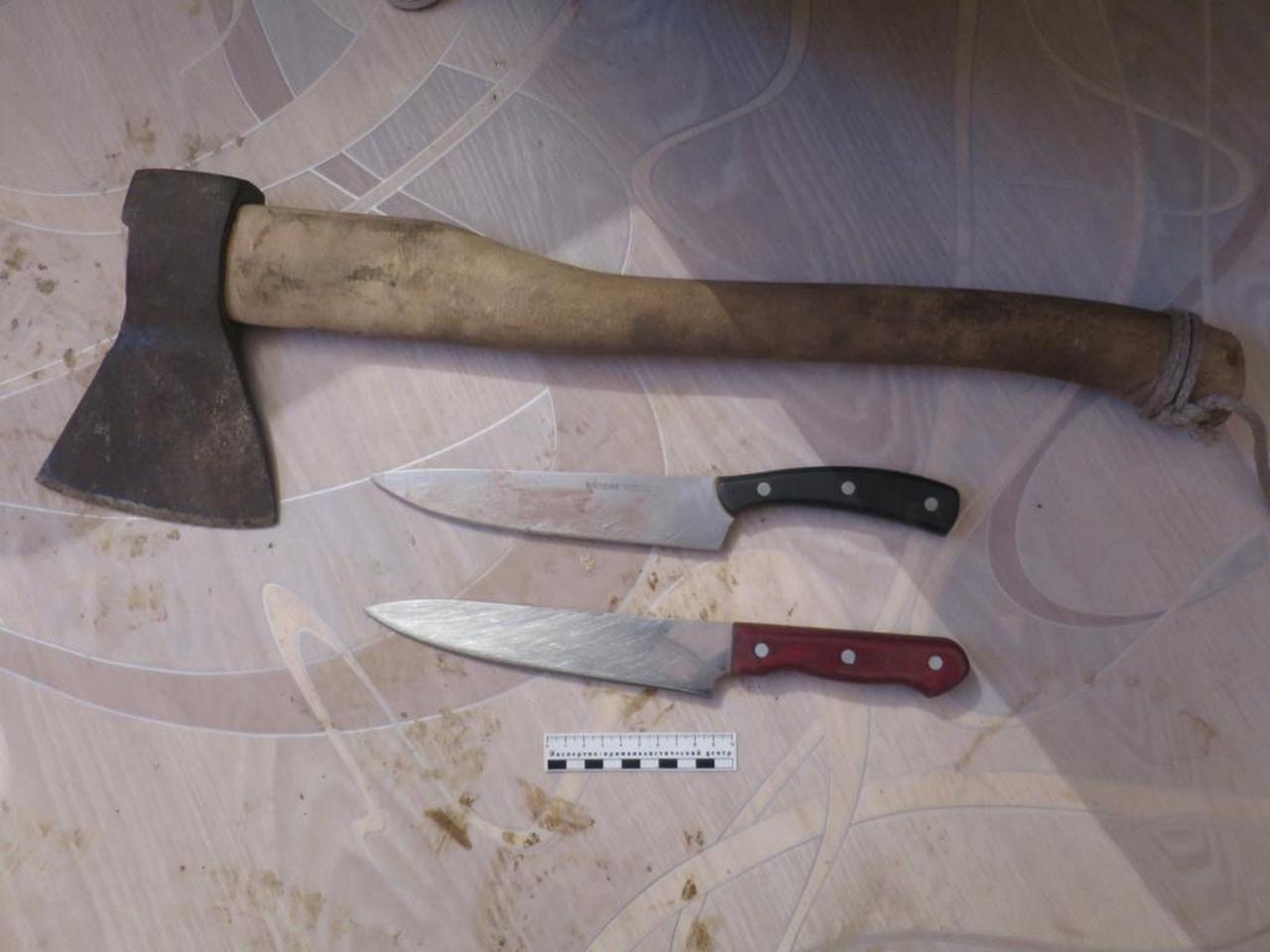 Топор и ножи, которыми орудовал убийца