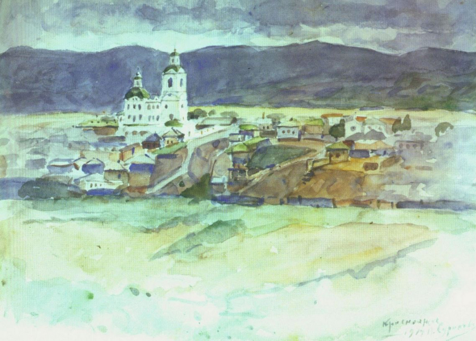 В.И. Суриков. Вид на Красноярск, 1909 г.