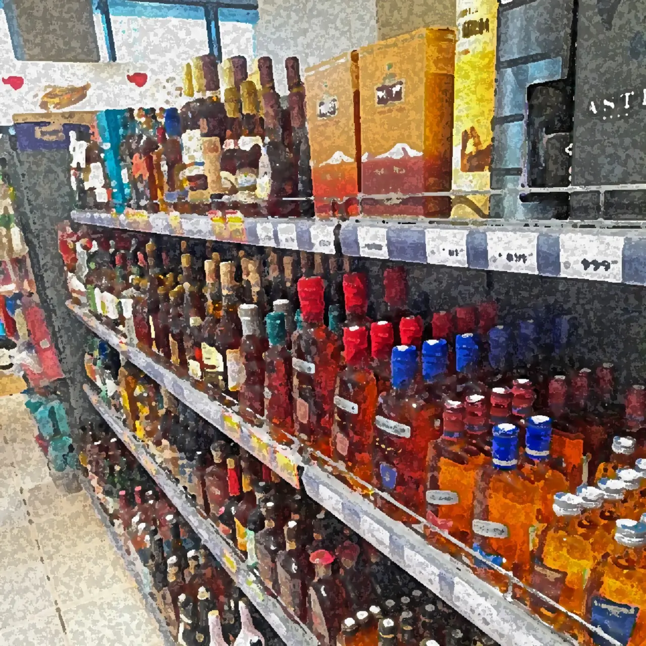 Алкоголь на полках