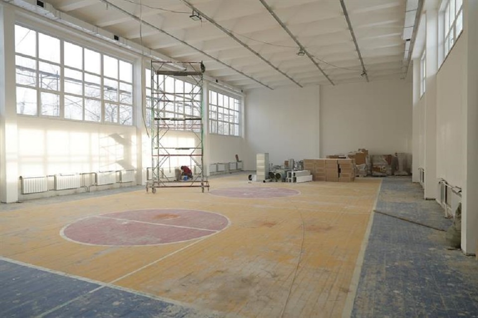 Ремонт спортзала в школе