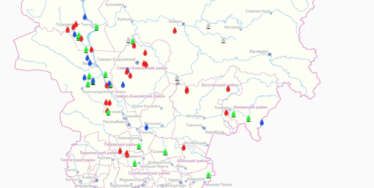 Карта лесных пожаров