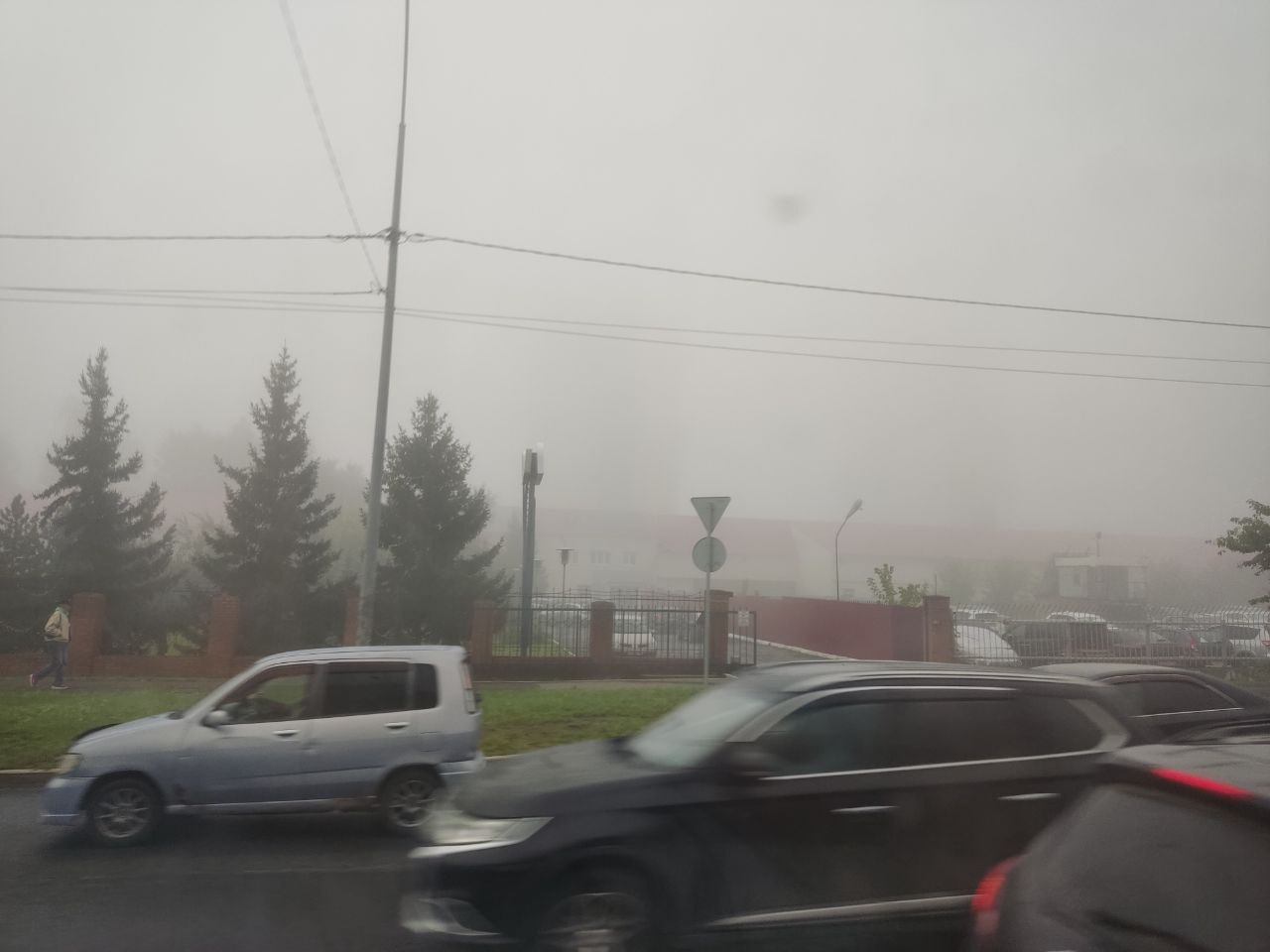Мощный туман в Красноярске