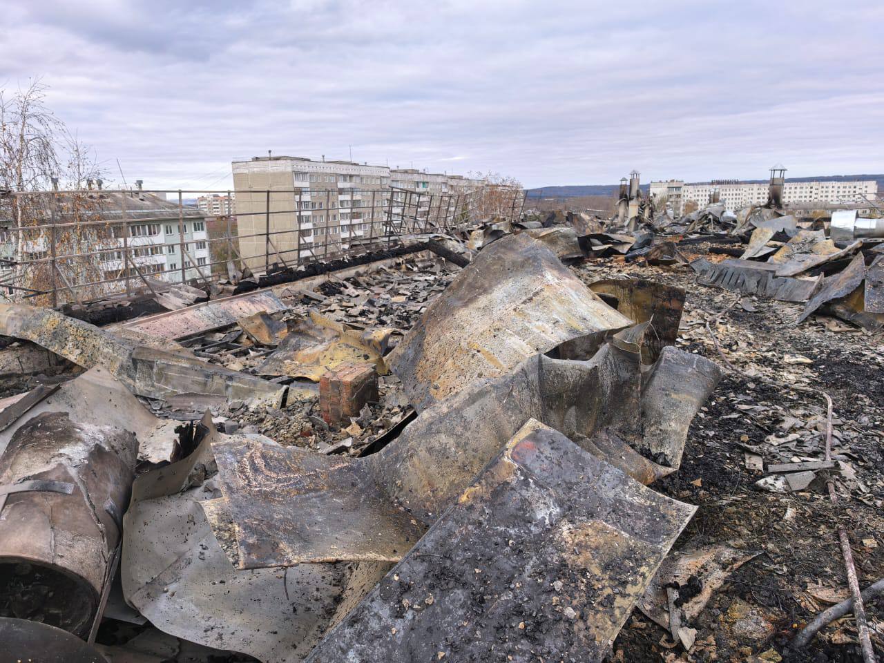 Крыша сгоревшая в Сосновоборске