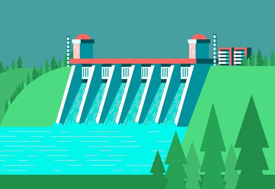 ГЭС, иллюстрация плотины