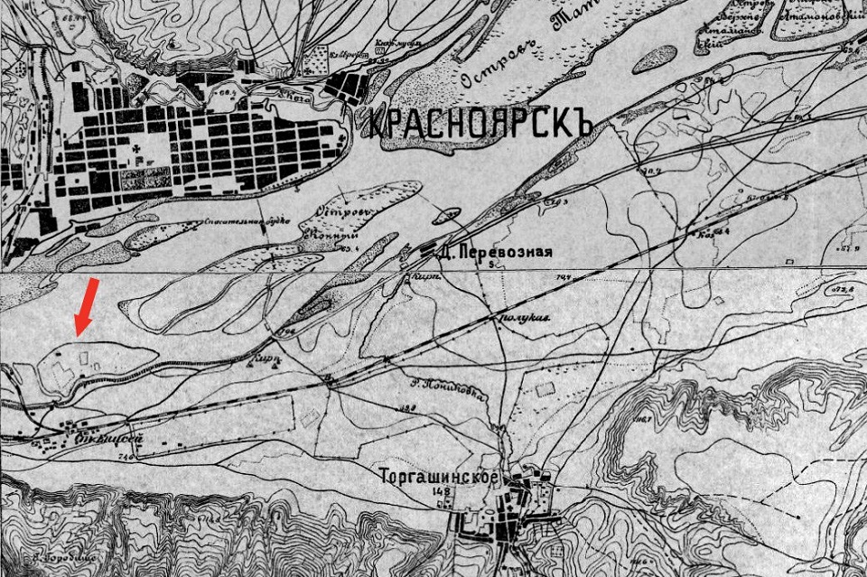 Карта Красноярска с Енисеем