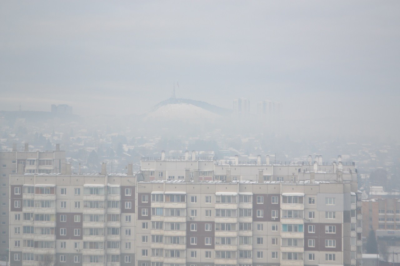 сильный смог над красноярском зимой