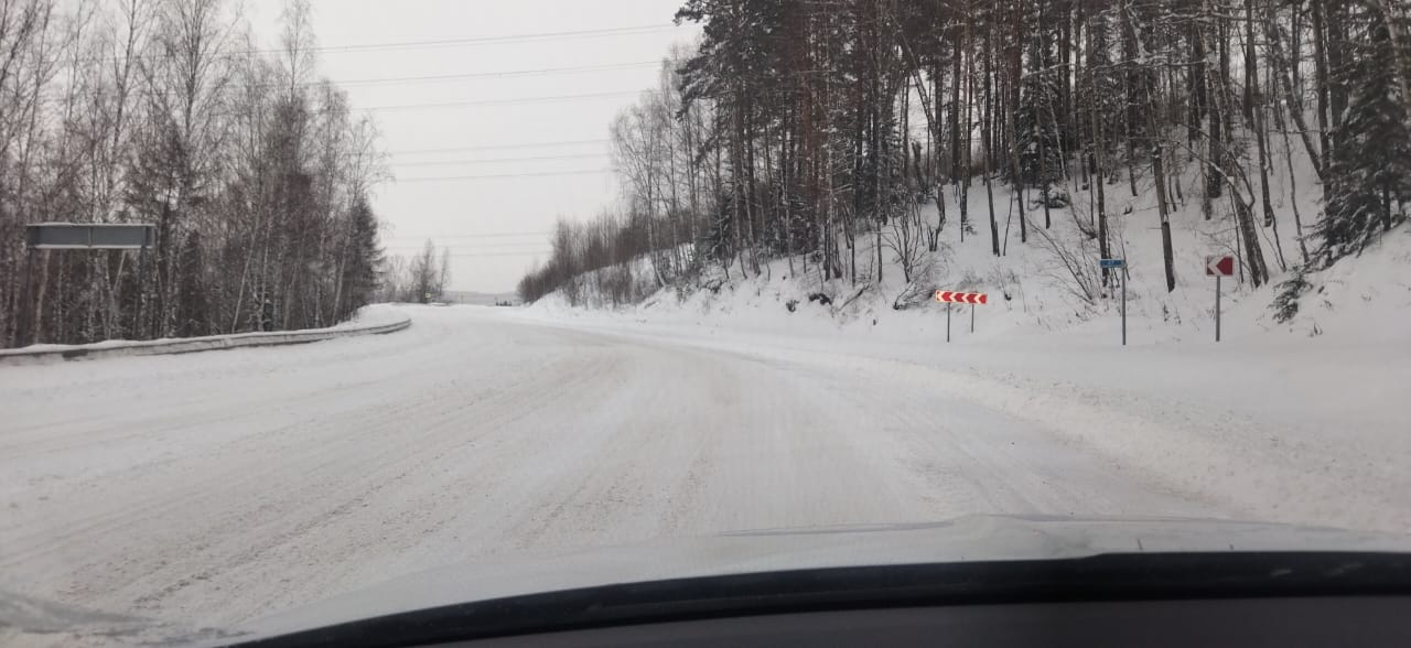 Участок дороги в Дивногорск