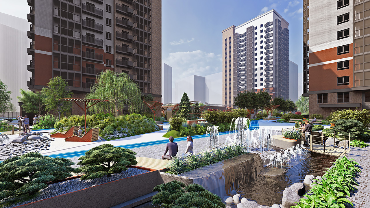 Речной квартал Арбан рендеоы