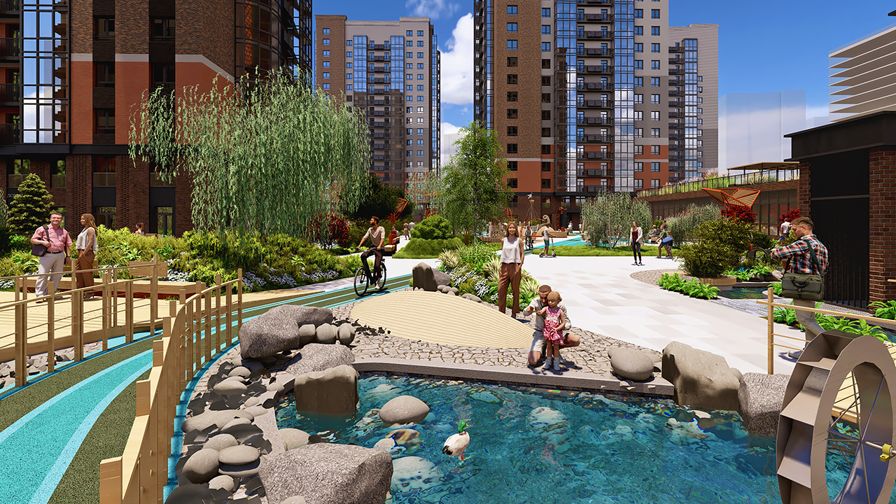 Двор речного квартала от Арбана