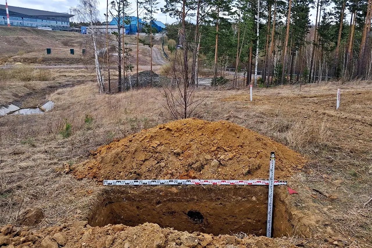 Археологические раскопки в районе аэропорта Красноярск