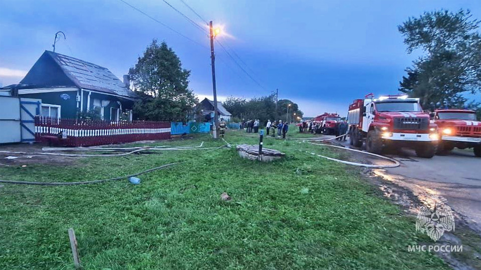 Пожар в доме в Бородино