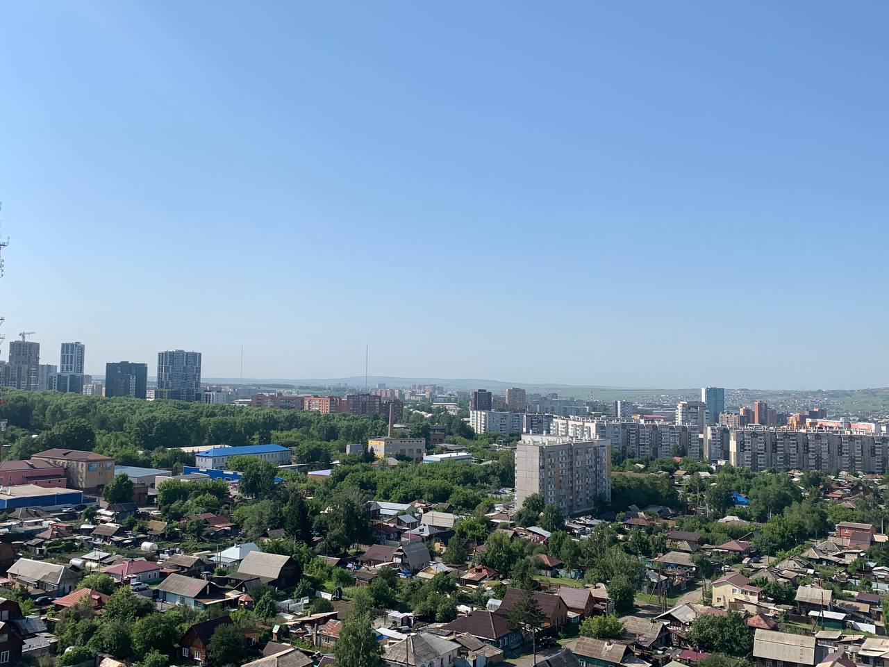 дымка над Красноярском летом