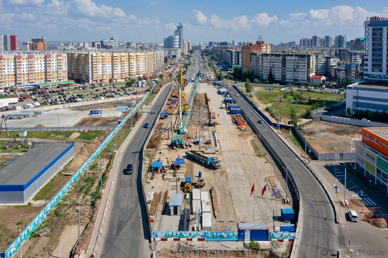 Строительство метро - вид на ул. Молокова в Красноярске