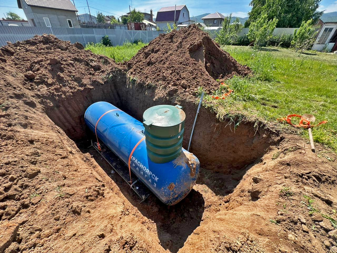 Газгольдерная установка в частном доме