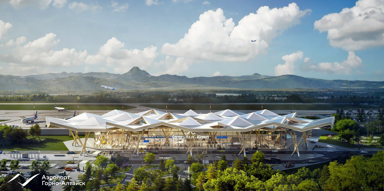 Новый аэропорт терминал Горно-Алтайска - эских вид снаружи
