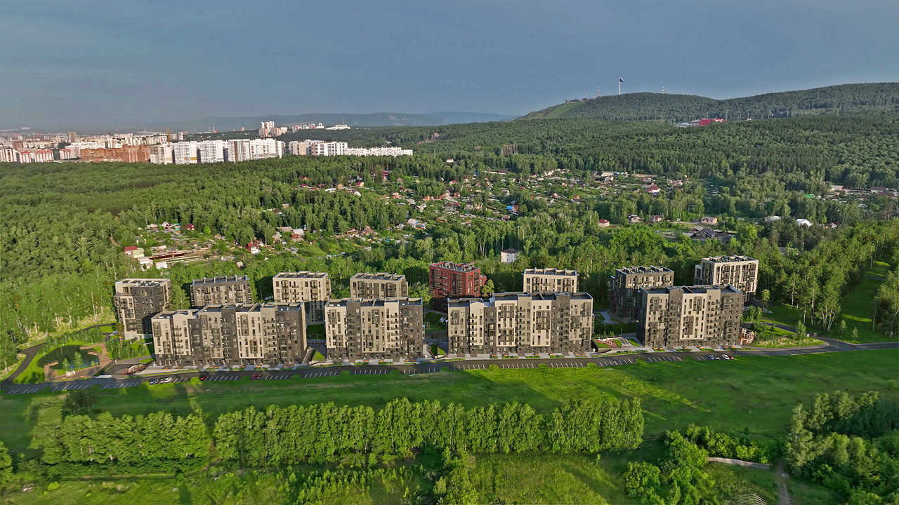 Эскиз будущего жилого комплекса Хвоя в Красноярске