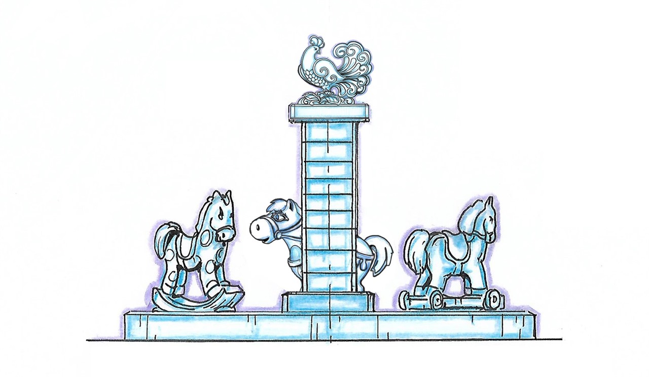 Ледяные фигуры городка