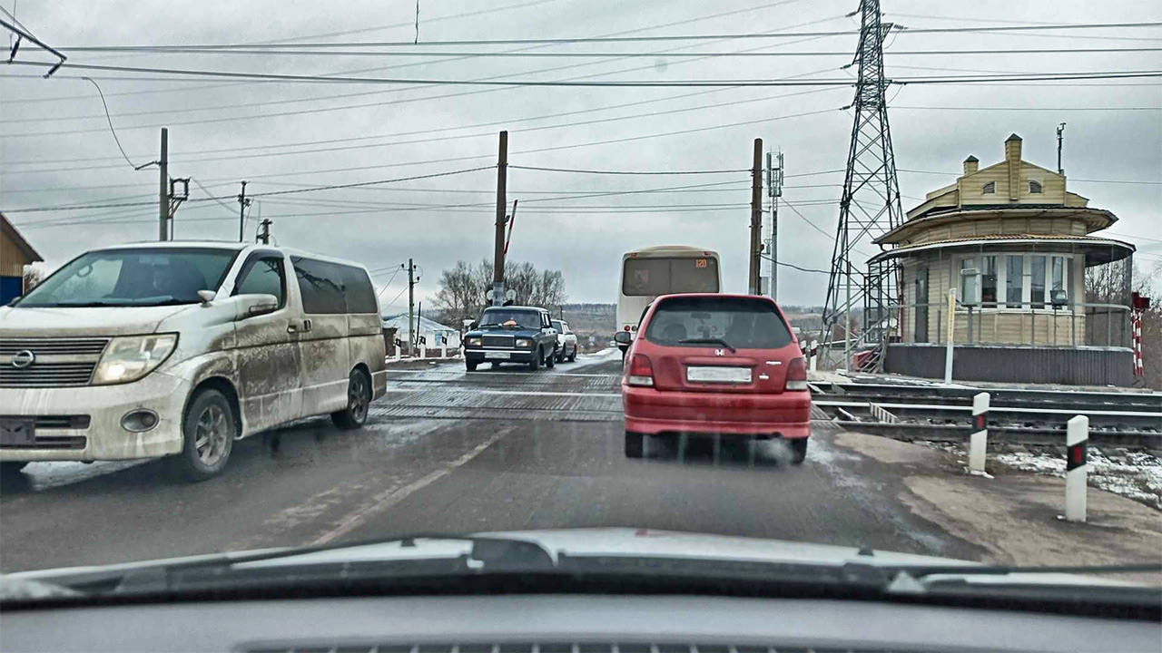 Железнодорожный переезд в Иланском